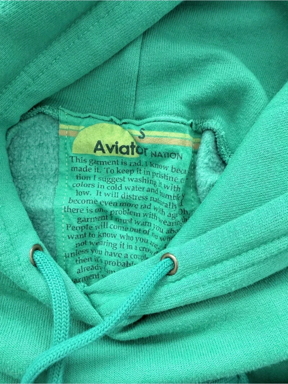 EUC S Aviator Nation Relaxed Bolt Stripe Cropped Hoodie - Picture 3 of 4